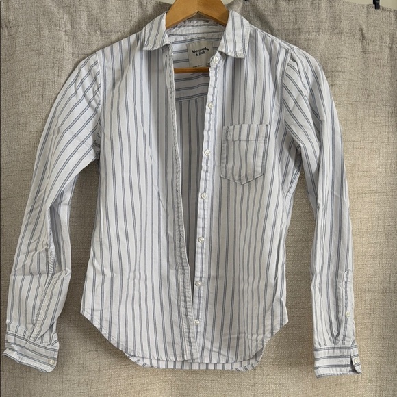 Women's Striped Shirt - Blue and White - Picture 1 of 2